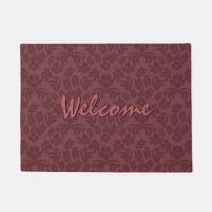 Marsala Damask Welcome Door Mat