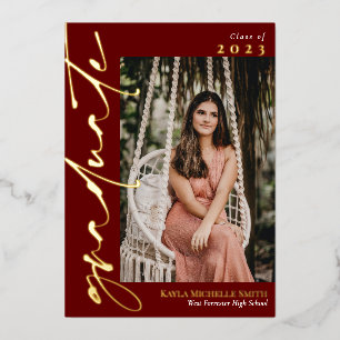 Marsala Gold Calligraphy Photo Graduation