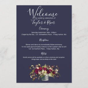 Marsala & Ivory Watercolor Roses Navy Program