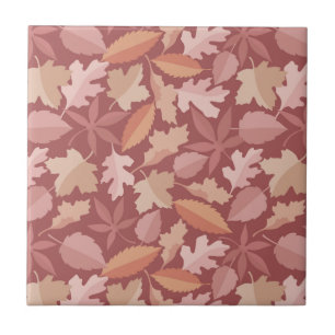 Marsala leaves pattern ceramic tile