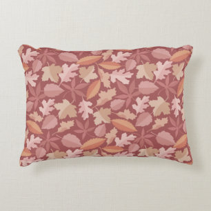 Marsala leaves pattern decorative cushion