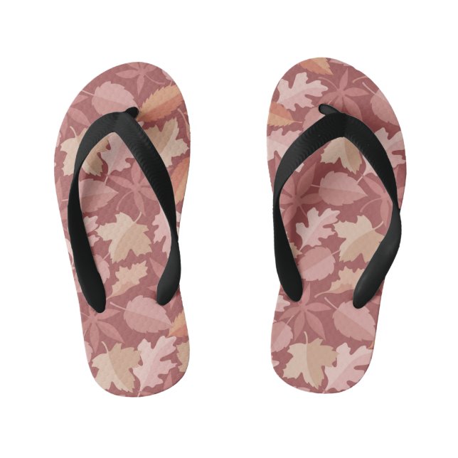 Marsala leaves pattern kid's thongs (Footbed)