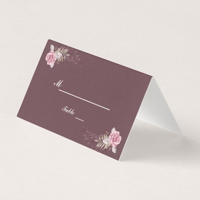 Marsala Maroon Floral Watercolor Wedding (Back)