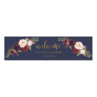 Marsala Navy Wedding Welcome Water Bottle Label