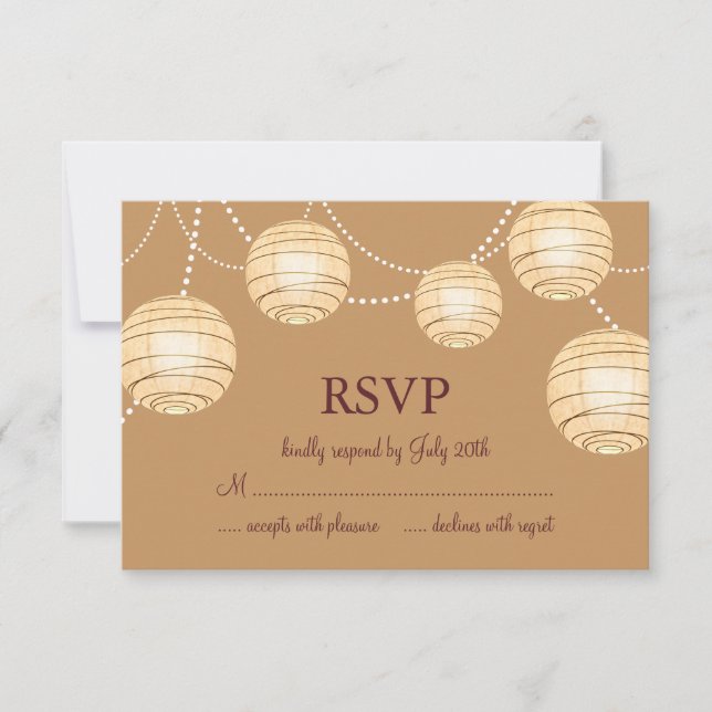 Marsala Party Lanterns RSVP (Front)