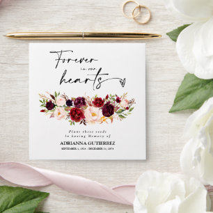 Marsala Peony Boho Seed Packet Memorial Funeral  E Envelope