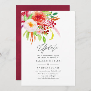 Marsala Vintage Rustic Charm Wedding Update Invitation