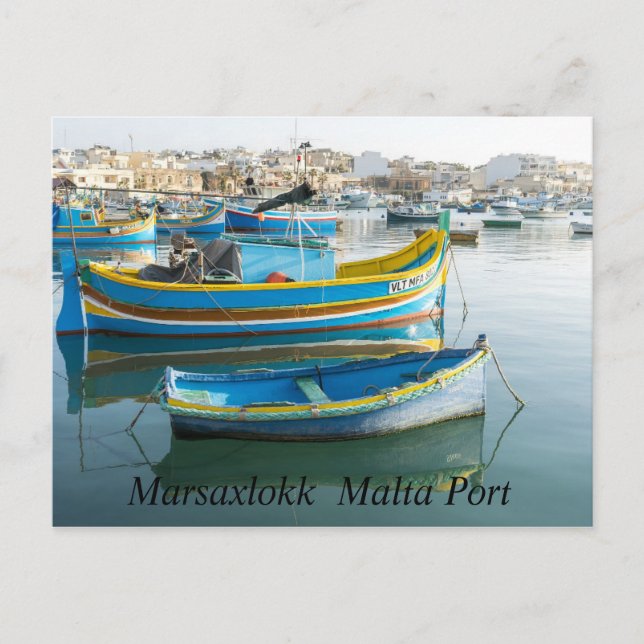 Marsaxlokk Malta Port Postcard (Front)