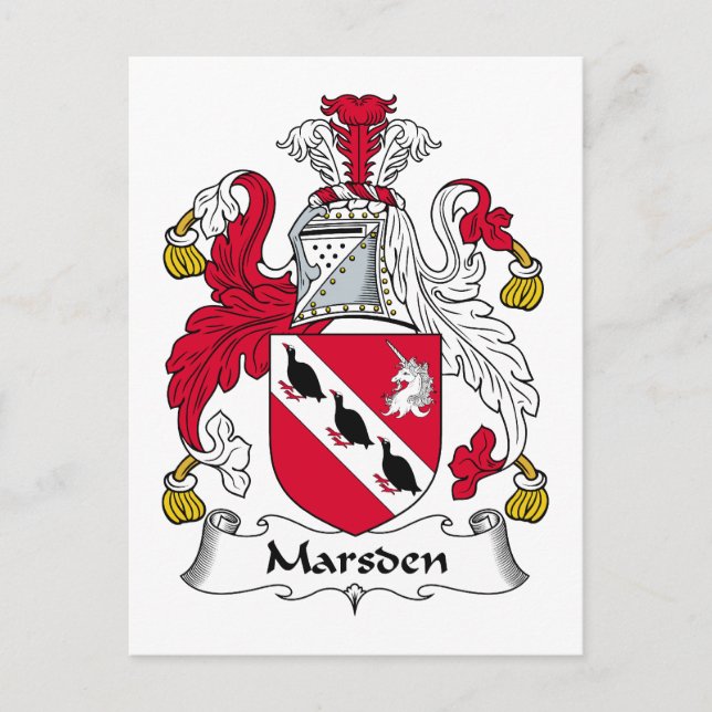 Marsden Family Crest Postcard (Front)