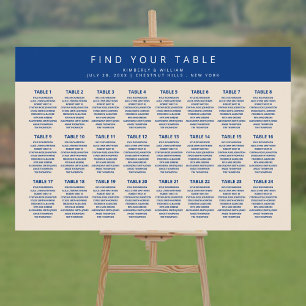Marseille Bleu 24 Table Chic Wedding Seating Chart