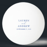 Marseille Bleu and White Wedding Personalised Ping Pong Ball<br><div class="desc">Gorgeous Marseille Bleu and white ping pong ball. Perfect gift for the newlyweds in your life!</div>