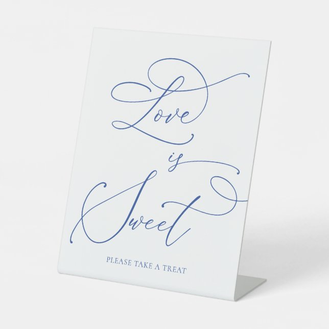 Marseille Bleu Love is Sweet Dessert Bar Pedestal Sign (Front)