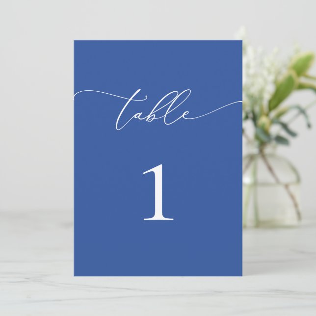 Marseille Bleu Minimalist Elegant Table Number  (Standing Front)
