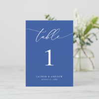 Marseille Bleu Minimalist Wedding Table Number