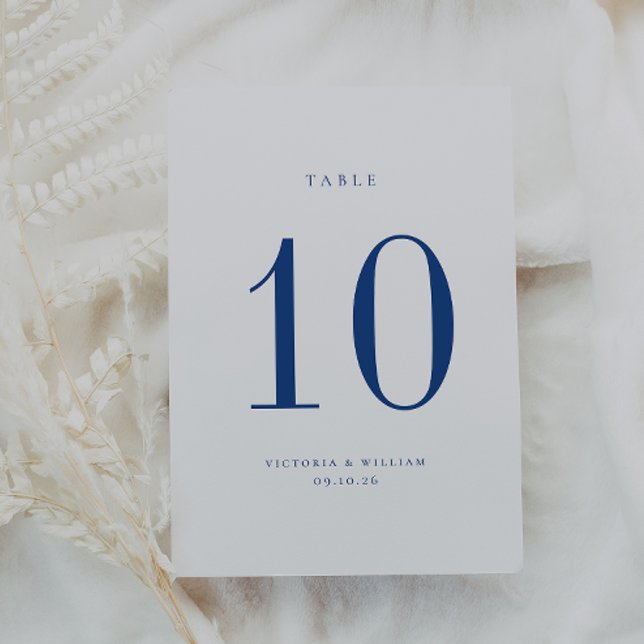 Marseille Bleu Wedding Table Number Card (Creator Uploaded)