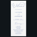 Marseille Bleu & White Elegant Minimalist Wedding Program<br><div class="desc">Beautiful minimalist and classic,  our Marseille Bleu and White Minimalist Wedding Program will be beautiful for your order of service. Fully customisable with all of your wedding program information.</div>