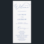 Marseille Bleu & White Elegant Minimalist Wedding Program<br><div class="desc">Beautiful minimalist and classic,  our Marseille Bleu and White Minimalist Wedding Program will be beautiful for your order of service. Fully customisable with all of your wedding program information.</div>