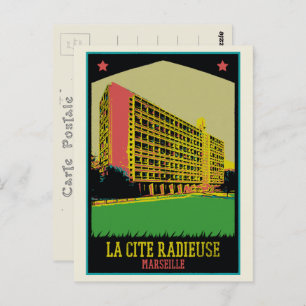 Marseille Cite Radieuse illustration France Postcard