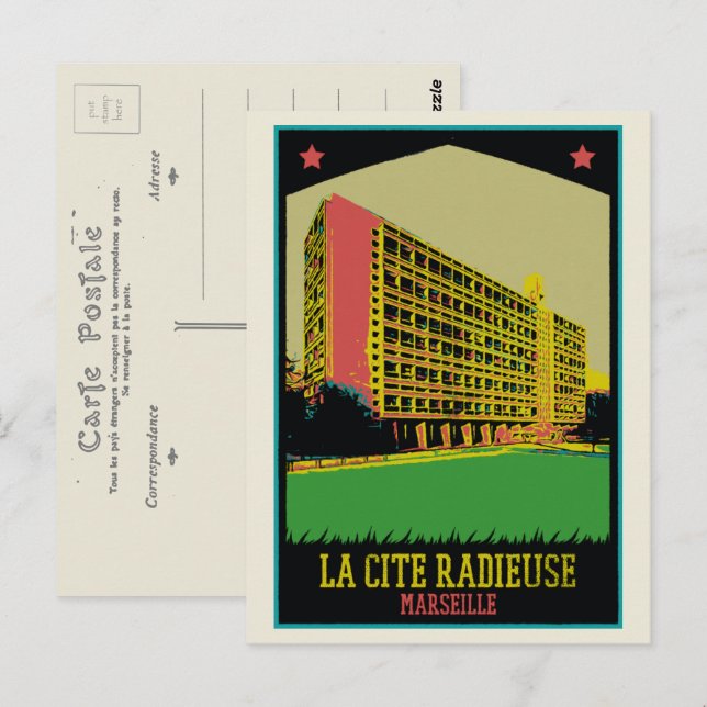Marseille Cite Radieuse illustration France Postcard (Front/Back)