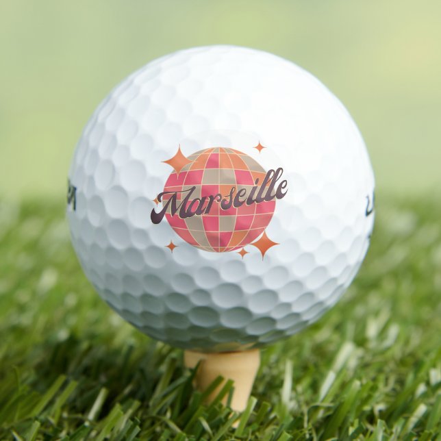 Marseille City France Retro golfing resort  Golf Balls (Creator Uploaded)