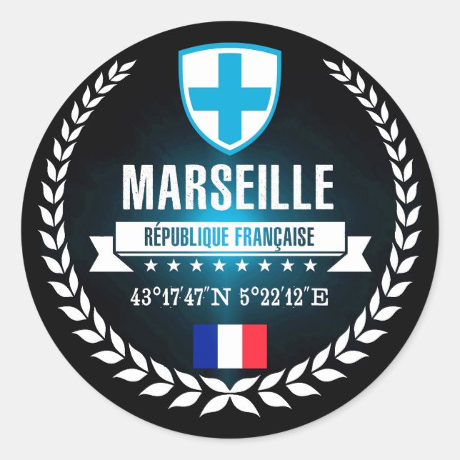 Marseille Classic Round Sticker (Front)