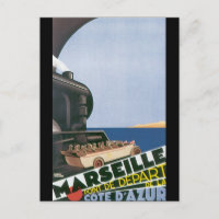Marseille Cote D'Azur Vintage Travel Poster