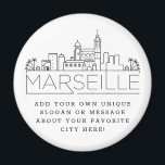 Marseille | Custom City Message or Slogan Magnet<br><div class="desc">A unique magnet favour representing the beautiful city of Marseille,  France.  
This keychain features a stylised illustration of the city's unique skyline with its name underneath.
Underneath the city name is a spot for your unique slogan or statement about your favourite city.</div>