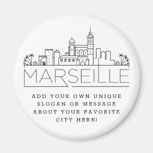 Marseille   Custom City Message or Slogan Magnet