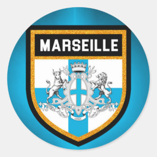 Marseille Flag Classic Round Sticker
