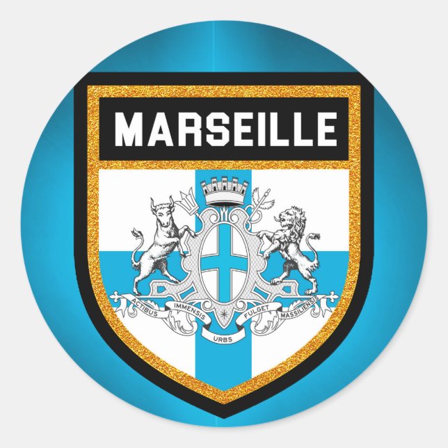 Marseille Flag Classic Round Sticker (Front)