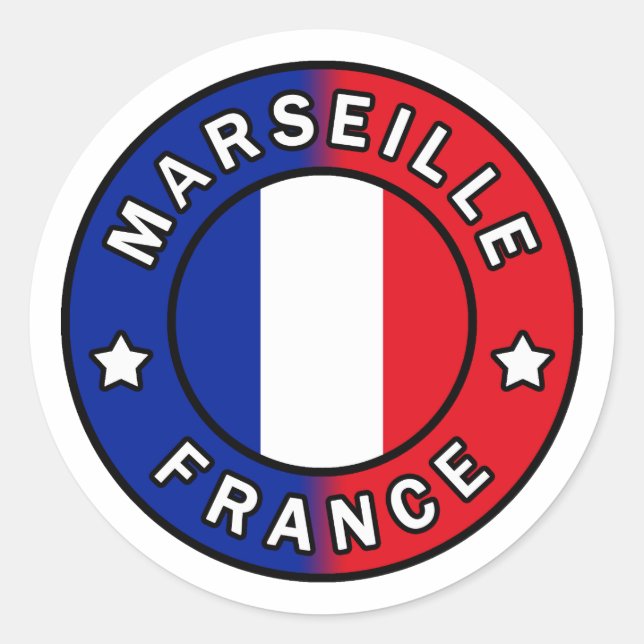 Marseille France Classic Round Sticker (Front)