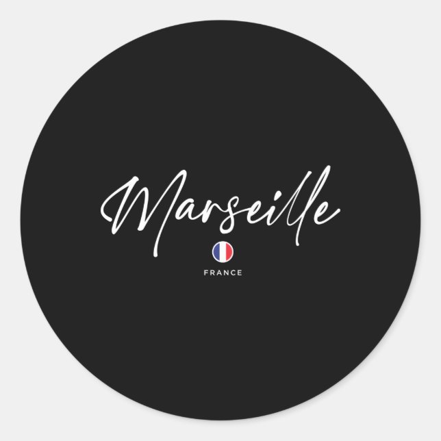 Marseille France Flag Classic Round Sticker (Front)