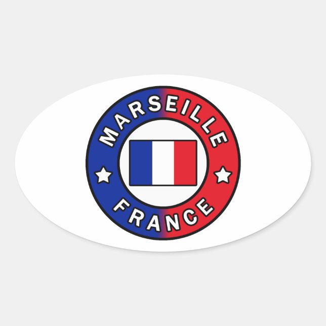 Marseille France Oval Sticker (Front)