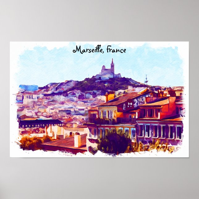 Marseille France Panorama View Poster (Front)