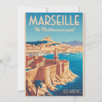 Marseille France Retro Style Cityscape Travel
