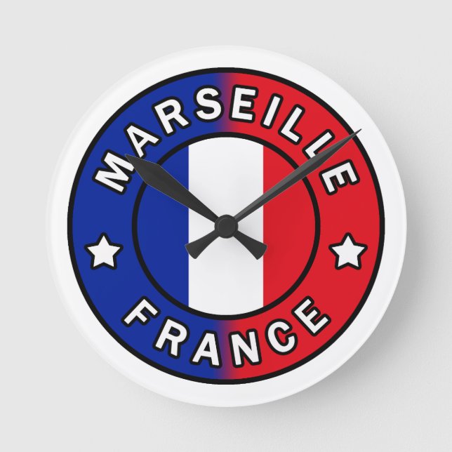 Marseille France Round Clock (Front)