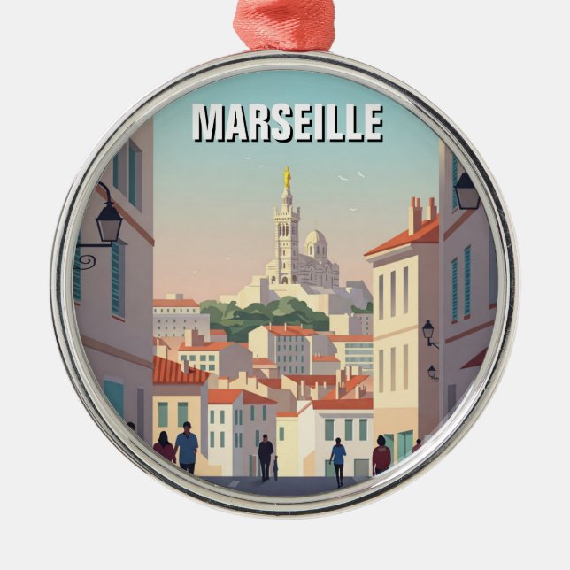 Marseille France Travel Metal Ornament (Front)