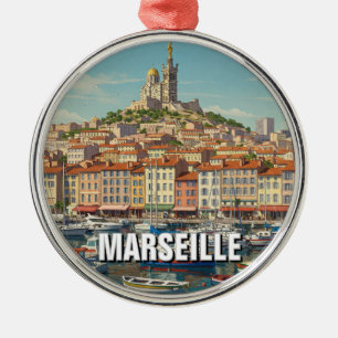 Marseille France Travel Metal Ornament