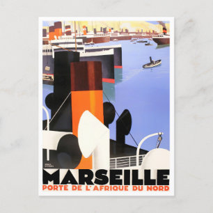 Marseille France vintage travel Postcard