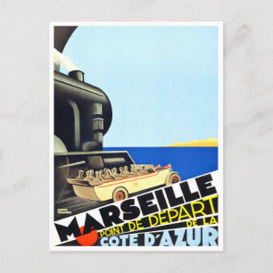 Marseille France vintage travel Postcard