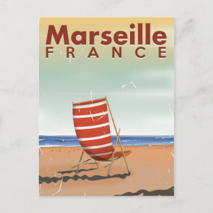 Marseille France vintage travel poster Postcard