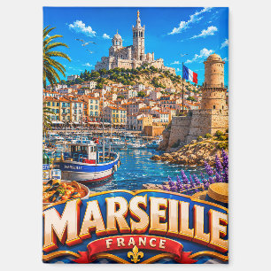 🧲 Marseille Harbour Vacation Memory France ⚓ Magnet
