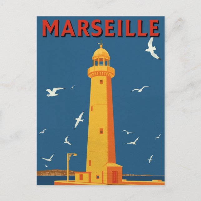Marseille Lighthouse French Riviera Travel Postcard (Front)