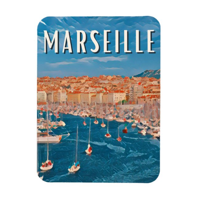 Marseille Photo Vintage  Magnet (Vertical)