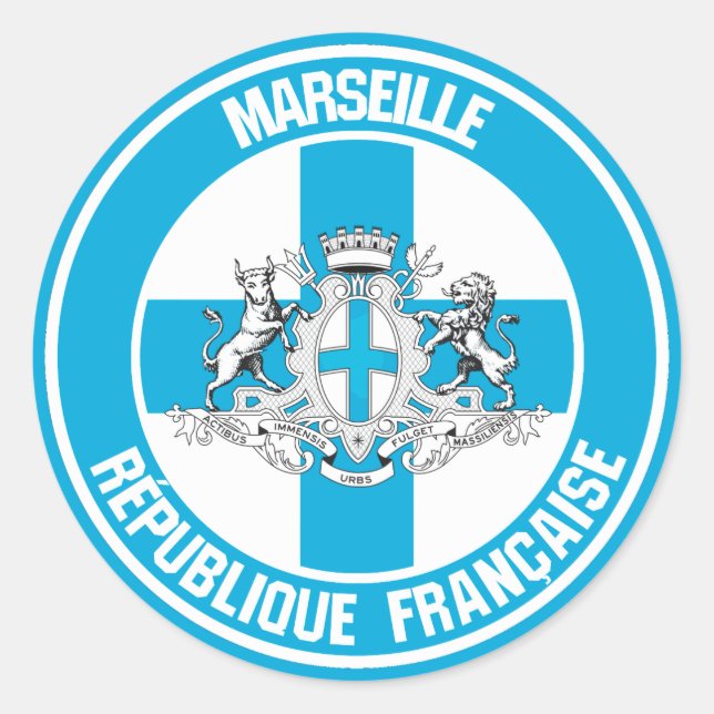 Marseille Round Emblem Classic Round Sticker (Front)