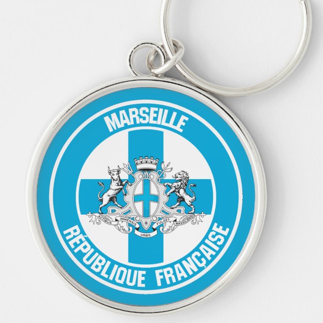 Marseille Round Emblem Key Ring (Front)