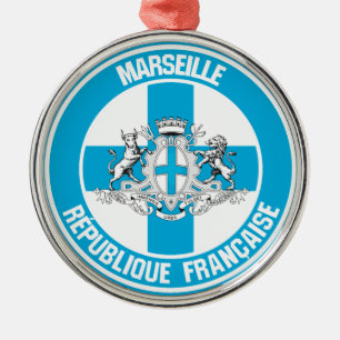 Marseille Round Emblem Metal Ornament