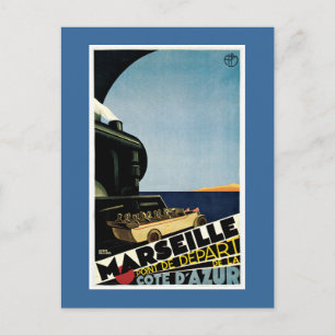 Marseille Vintage French Travel Poster Postcard