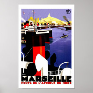 Marseille Vintage Travel Poster