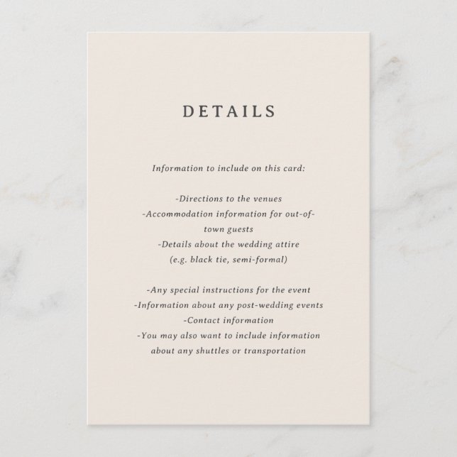Marseille Wedding Enclosure Card (Front)